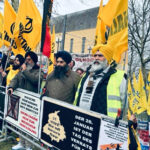 Sikhs protest outside Indian High Commission in Frankfurt Germany on 26 January 2025
