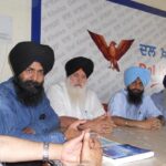 Dal Khalsa leaders (L to R) – HS Dhami, Sarabjit Singh Ghuman, Satnam Singh Paunta Sahib, Prabhjot Singh (and others)