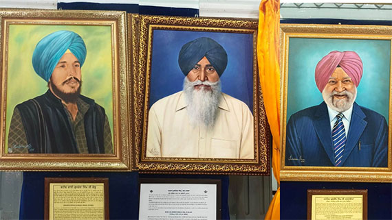 Justice Kuldeep Singh, Dal Khalsa co-founder Bhai Gajinder Singh, and immortal martyr Bhai Gurdev Singh Debu